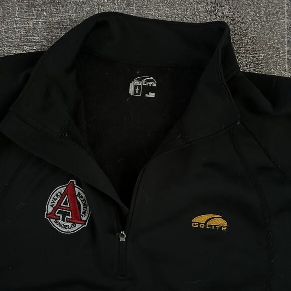 Men's GoLite Avery Brewing Company Black 1/4 Zip Up Pullover Fleece Jacket Sz L - Picture 2 of 3